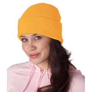 UltraClub Knit Beanie with Cuff Gold, Athletic
