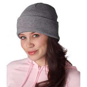 UltraClub Knit Beanie with Cuff Gray, Heather