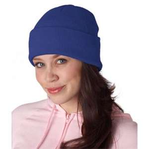 UltraClub Knit Beanie with Cuff Blue, Royal