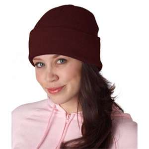 UltraClub Knit Beanie with Cuff Burgundy