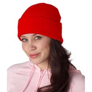UltraClub Knit Beanie with Cuff Orange, Blaze