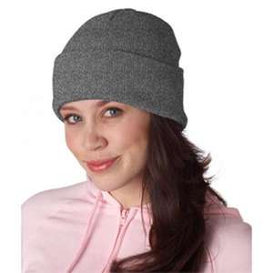 UltraClub Knit Beanie with Cuff Gray, Ash