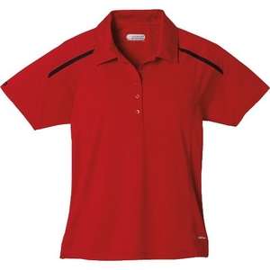 Trimark Nyos Short Sleeve Polo Shirt - Women's Red, Vintage/Black