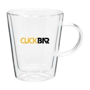 11 oz Double Wall Vista Glass Mug Clear