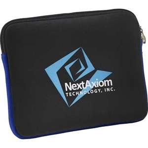 Neoprene Zippered Tablet Sleeve Black/Blue