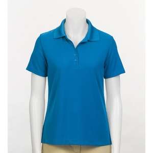 Women's Play Dry Performance Mesh Polo Blue, Lagoon