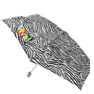 Totes Mini Auto Open/Close Umbrella with Purse Case Zebra Print