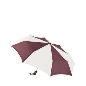 Totes Auto Open/Close Umbrella Burgundy/White