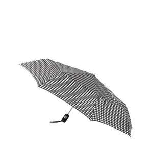 Totes Auto Open/Close Umbrella Black, Houndstooth