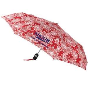 Totes Auto Open/Close Umbrella Red, Floral