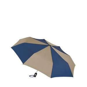 Totes Auto Open/Close Umbrella Blue, Navy/Khaki