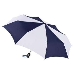Totes Auto Open/Close Umbrella Blue, Navy/White