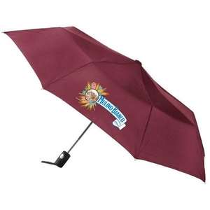 Totes Auto Open Folding Umbrella Burgundy