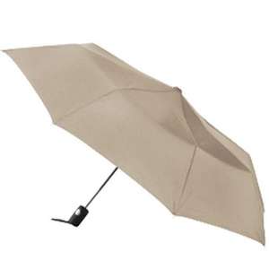 Totes Auto Open Folding Umbrella Khaki