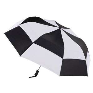 Totes Stormbeater Auto Open Folding Umbrella Black/White