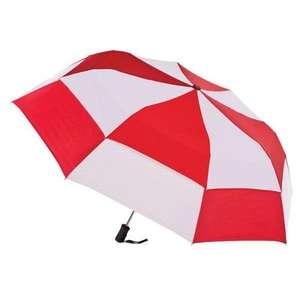 Totes Stormbeater Auto Open Folding Umbrella Red/White