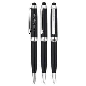 Custom Promotional 2 in 1 Ballpoint Pen/Stylus - Black