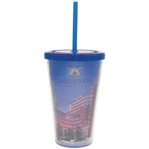 Carnival Cup with Vivid Print - Colored Lid and Straw