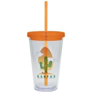 Carnival Cup with Vivid Print - Colored Lid and Straw
