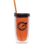 Promotional Plastic Cups & Stadium Cups - Fun Cup Plastic Tumbler and Straw - 15 oz.