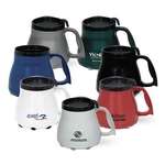 Wholesale Promotional Products - 16 oz. Low Rider Mug with Special Rubber Grip Base and Slider Lid