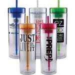 Promotional Water Bottles - 16 oz. Double Wall Acrylic Tubler