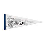 Personalized Pennants - 1" Sewn Strip White Pennant - 12" x 30"