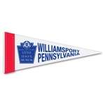 Promotional Pennants - 1" Sewn Strip White Penant - 4" x 10"