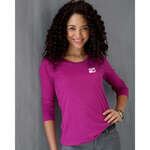 Custom Apparel - Anvil Ladies' Sheer Combed Ringspun Long-Sleeve Scoop Neck T-Shirt - Dark/All