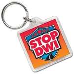 Promotional Standard Keychains - digitally Printed Square Acrylic Keytags