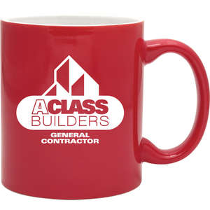 Custom Promotional 11 oz. Duo-Tone Red Hampton Mug