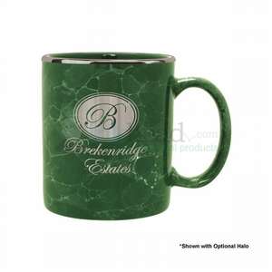 Custom Promotional 11 oz. Green Marble Mug