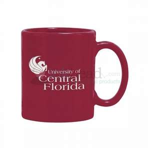 Custom Promotional 11 oz. Etched Maroon Hampton Mug