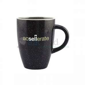 Custom Promotional 13 oz. Black Speckled Taza Mug