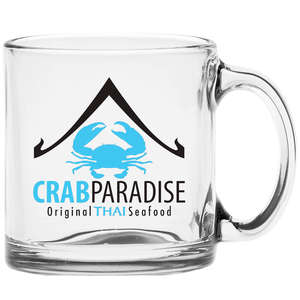 Custom Promotional 13 oz. Clear Glass Coffee Mug