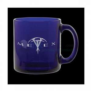13 oz. Etched Blue Crystal Coffee Mug Collection 