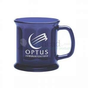 Custom Promotional 13 oz. Etched Blue Optic Presidential Mug