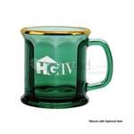 Personalized Glass Coffee Mugs - 13 oz. Etched Green Optic Presidential Mug