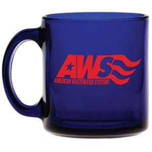 Custom Promotional 13 oz. Midnight Blue Glass Coffee Mug
