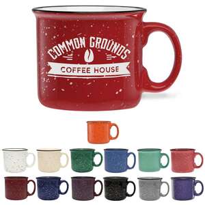 Custom Promotional 14 oz. Black Camper Mug