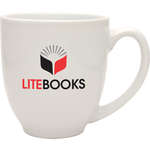 Personalized Bistro Coffee Mugs - 14 oz. Solid White Bistro Mug