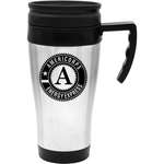 Logo Travel Coffee Mugs - 14 oz. Steel City Travel Mug With Plastic Liner