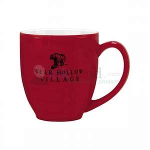 14 oz. Two-Toned Red and White Bistro Mug