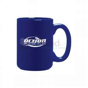 Custom Promotional 15 oz. Etched Blue Atlas Collection Mug