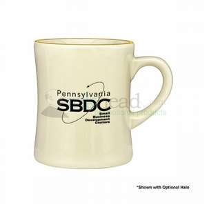Custom Promotional 16 oz. Almond Navy Mug