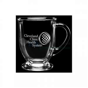 16 oz. Etched Cafe America - Clear Mug
