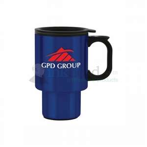 Custom Promotional 16 oz. Cobalt Blue Steel City Colored Travel Mug