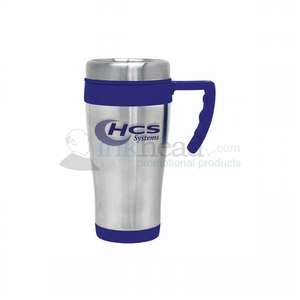 Custom Promotional 16 oz. Color Trim Mates Blue Steel City Travel Mug