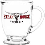 Promotional Glass Coffee Mugs - 16 oz. Exclusive Clear Cafe Royale Mug