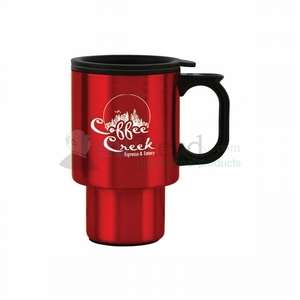 Custom Promotional 16 oz. Red Stainless Steel Travel Mug